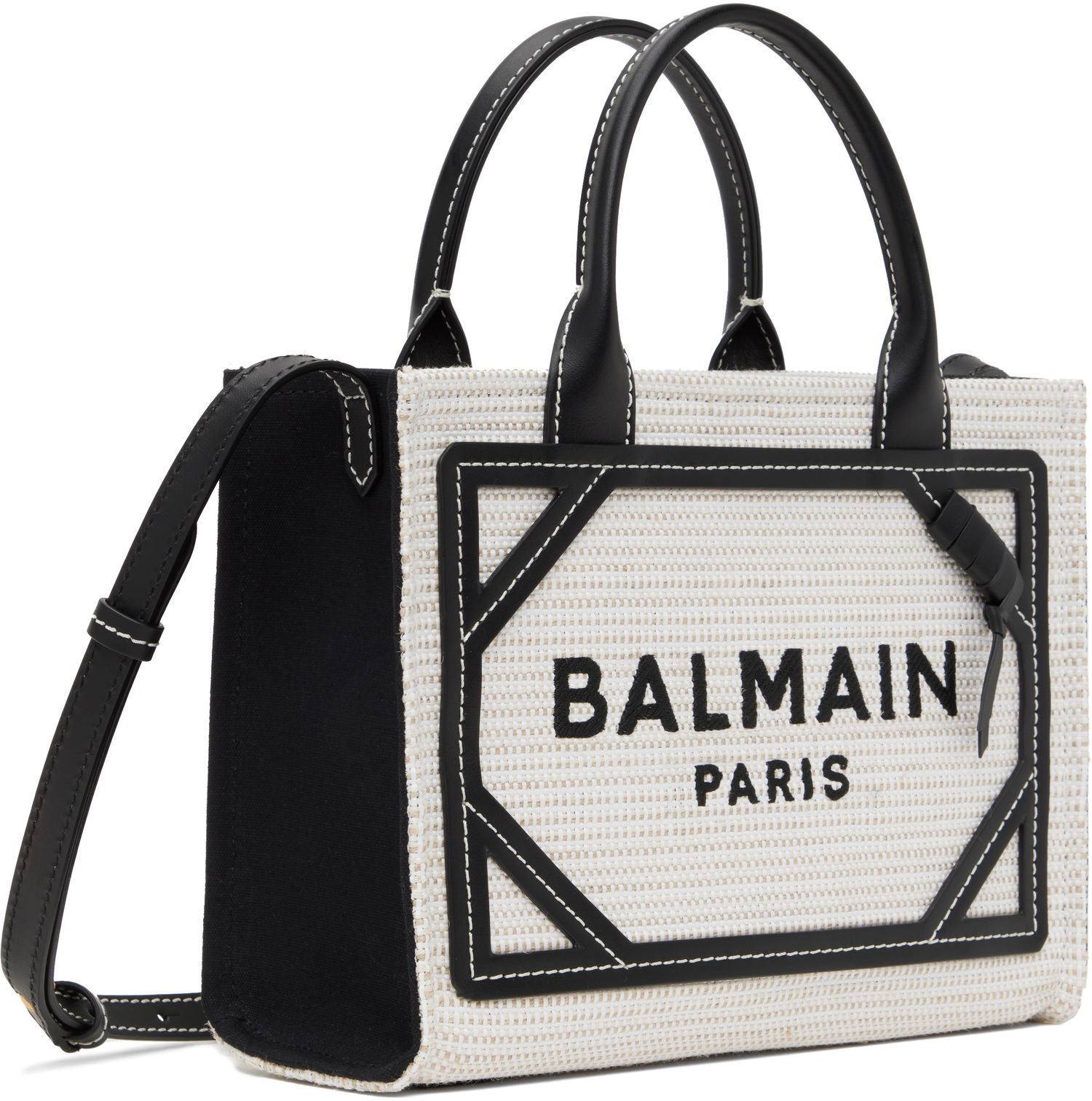 Tote bag Balmain Balmain B-Army Small Raffia Tote Čierna | EN0FE900TCRB, 1