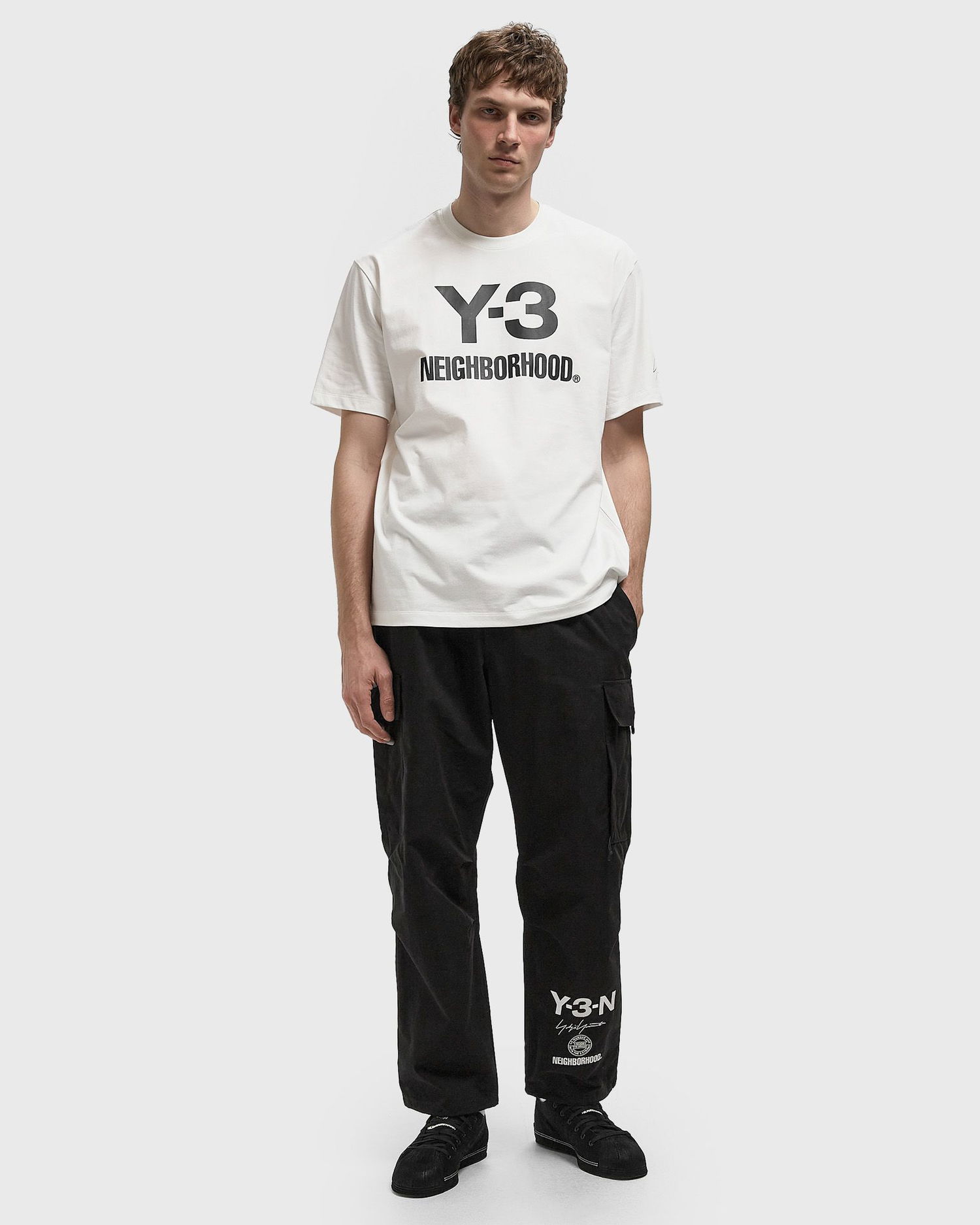 Cargo nohavice Y-3 Y-3-N Yohji Yamamoto NEIGHBORHOOD Relaxed Fit Drawstring Multi-Pocket Cargo Pants Čierna | JW7003, 1