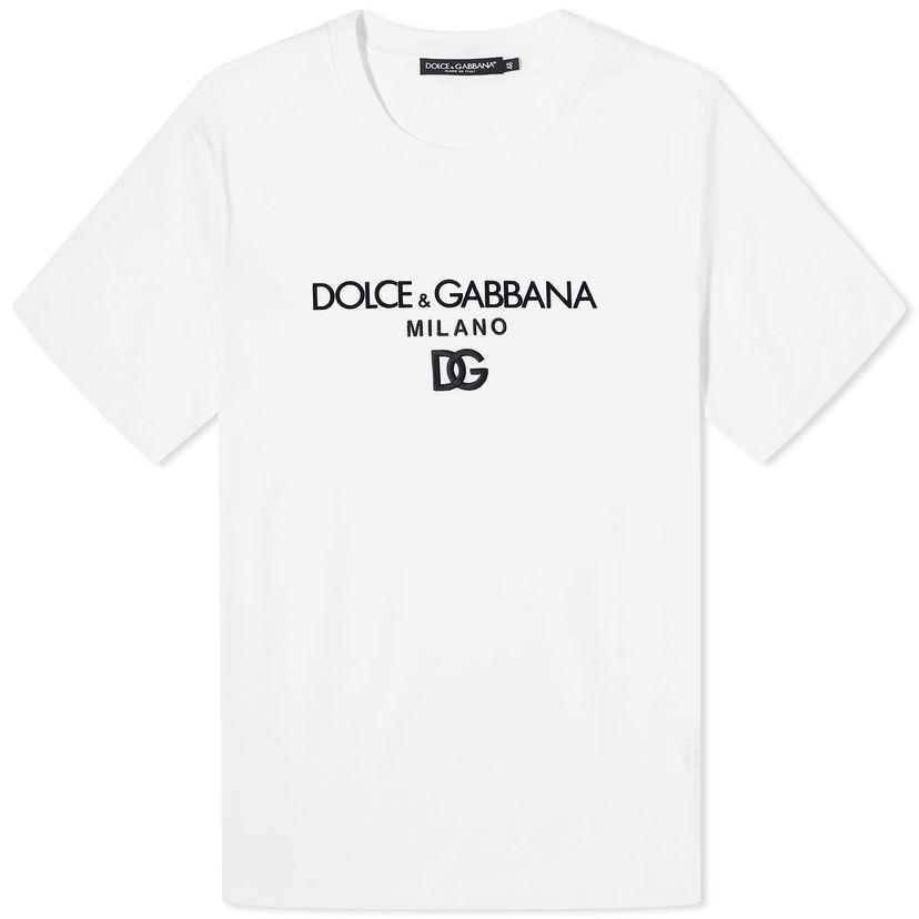 Tričko Dolce & Gabbana Logo Crew Neck T-Shirt Biela | G8PD7ZG7B9X-W0800