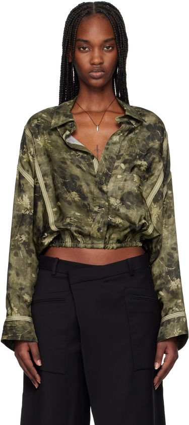 Košeľa R13 R13 Taped Crossover Cropped Shirt Zelené | R13WR378-R463B, 0