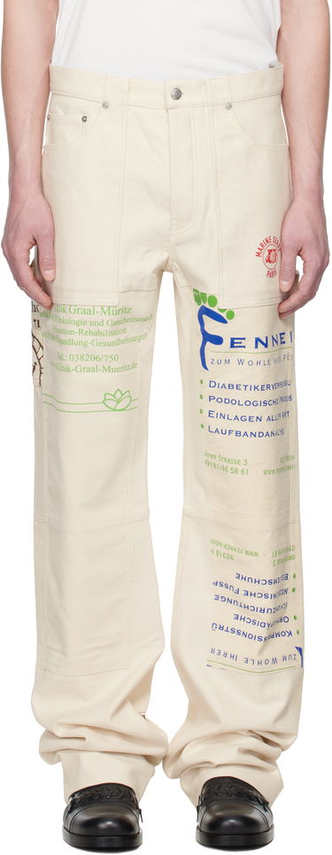 Džínsy Marine Serre Marine Serre Regenerated Workwear Trousers Béžová | UPA059A UWOV0009, 0
