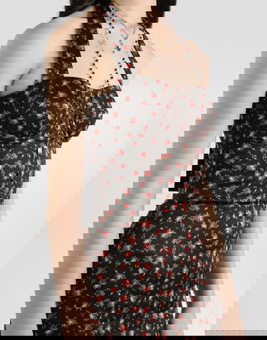 Šaty Dolce & Gabbana Small Rose-print Short Satin Halter Dress 44 Rôznofarebný | F610ZTFSA8JHN5XJ, 3