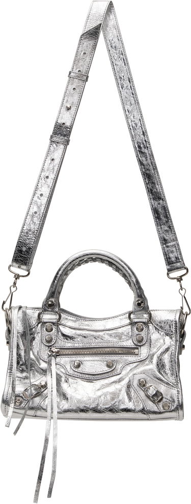 Kabelka Balenciaga 'Le City' Silver Mini Leather Bag Metalická | 806395 2AA9R, 3