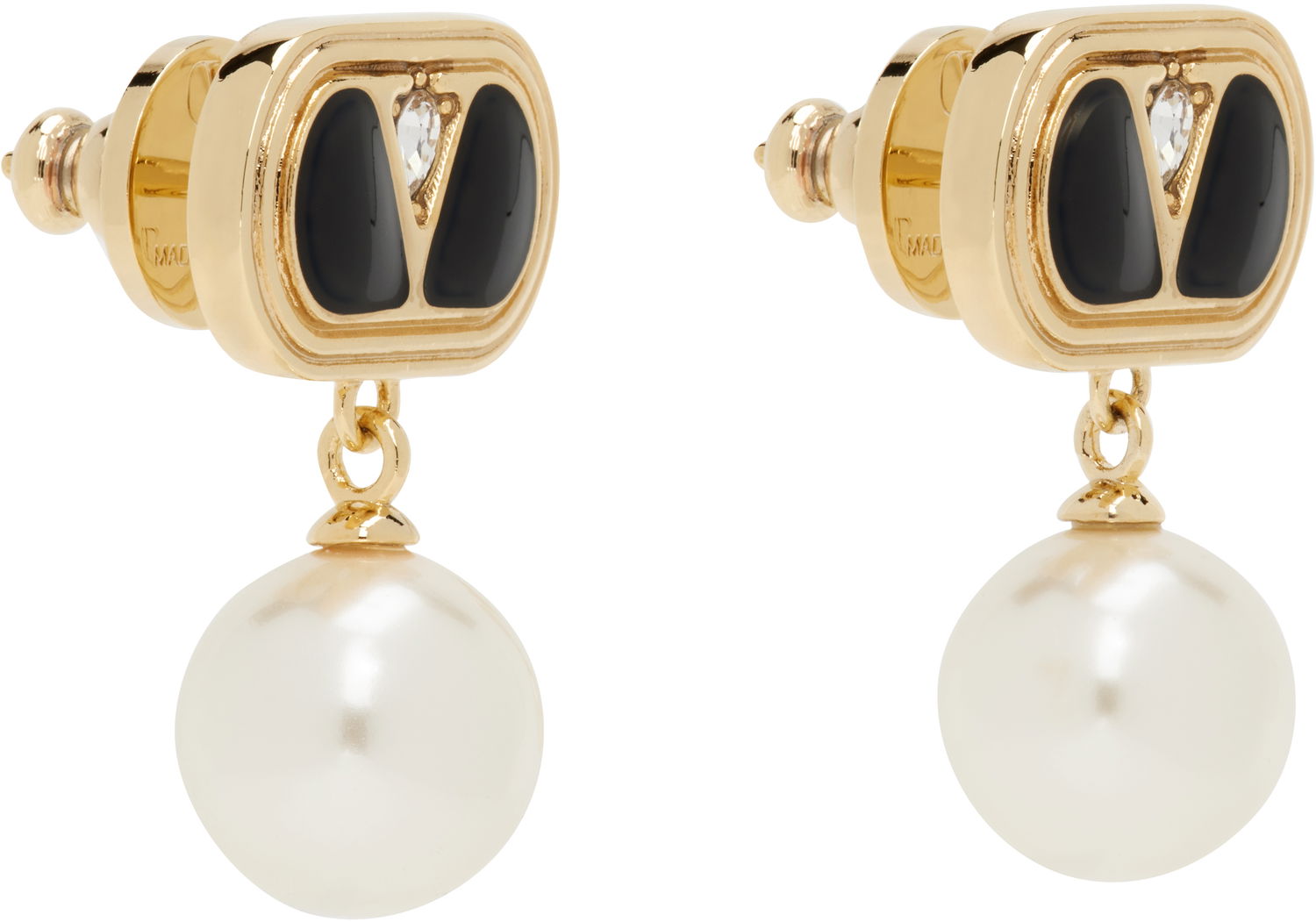 Náušnice Valentino Valentino Garavani Oval Pearl Drop Earrings Metalická | 6W2J0X91NBS, 1