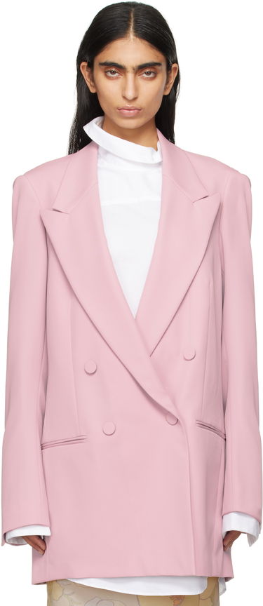 Kabáty Dries Van Noten Dries Van Noten Wool Double-Breasted Blazer Ružová | 242-010406-9146, 0