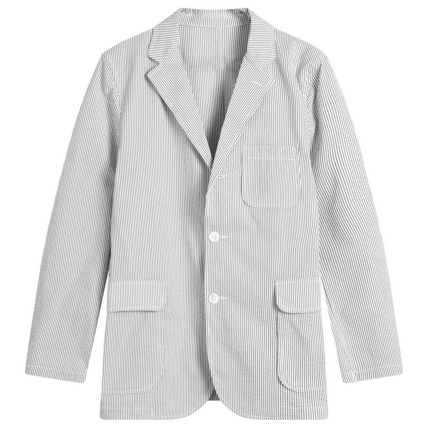 Bunda BEAMS Beams Plus 3-Button Seersucker Blazer, Size Medium Šedá | 3816-0196-139-75, 0