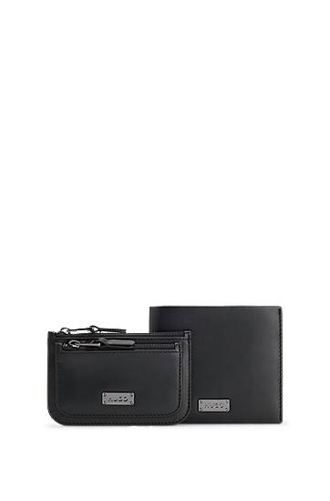 Peňaženka BOSS Smooth Leather Wallet and Coin Case Set Čierna | 50546130