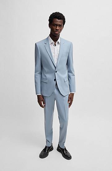 Košeľa BOSS Slim-Fit Printed Cotton Poplin Shirt Biela | 50539807, 1