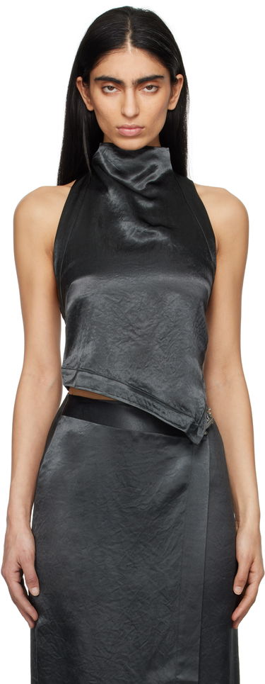 Sukňa Nanushka Nanushka Inara Satin Halter Tank Top Čierna | NW25RSTP08077, 0