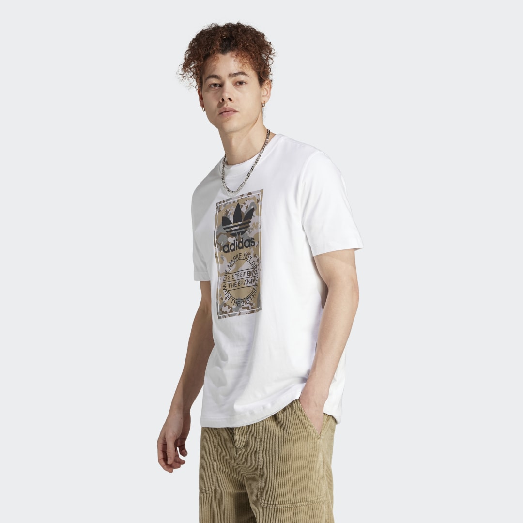 Tričko adidas Originals Graphics Camo Tongue Label Tee Biela | IL5119, 0