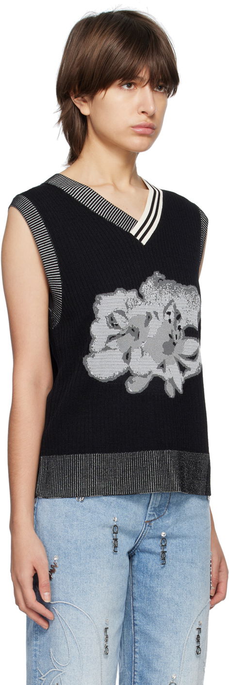 Sveter Feng Chen Wang Feng Chen Wang Floral Sleeveless Vest Čierna | FUS15KT07, 1