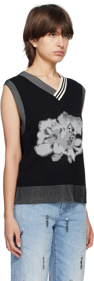Sveter Feng Chen Wang Feng Chen Wang Floral Sleeveless Vest Čierna | FUS15KT07, 1