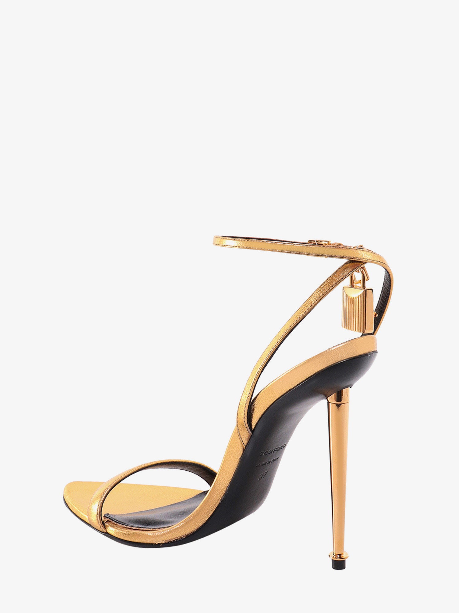 Metallic Leather Padlock Sandals