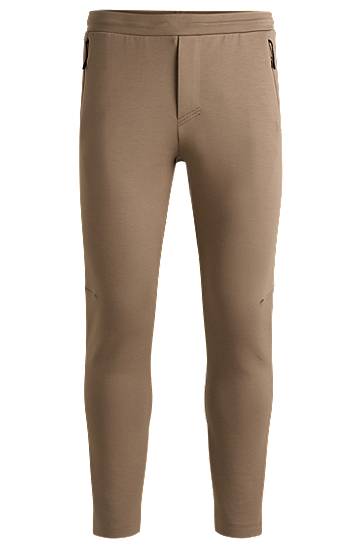 Nohavice BOSS Stretch Tracksuit Bottoms with Laser-Cut Details Hnedá | 50537414, 0
