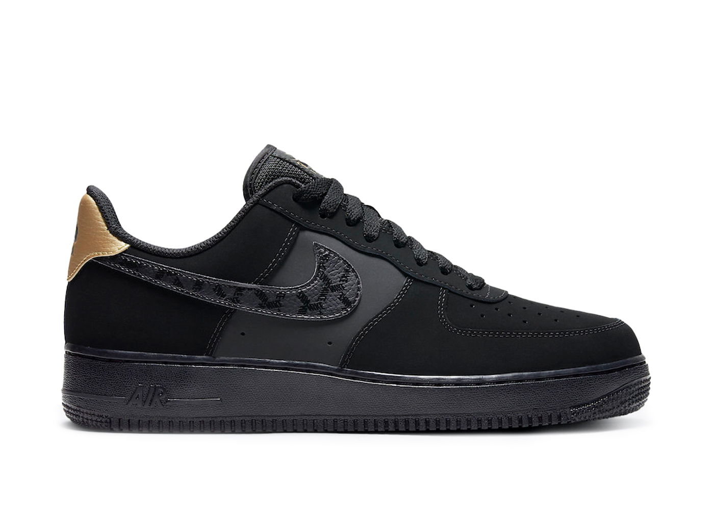 Tenisky a topánky Nike Air Force 1 Low Nubuck Black Metallic Gold 2021 Čierna | DH2473-001, 0