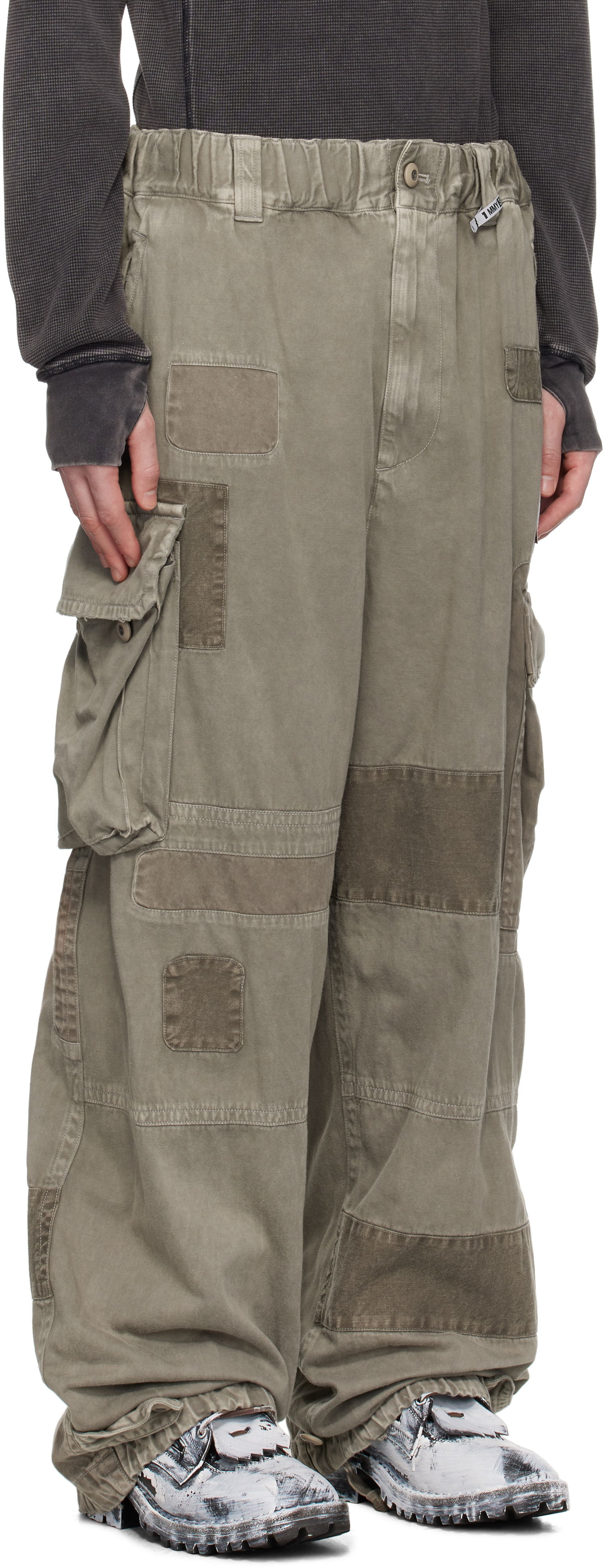 Cargo nohavice Maison MIHARA YASUHIRO MIHARA YASUHIRO Repair Cargo Pants Zelené | A14PT053, 1