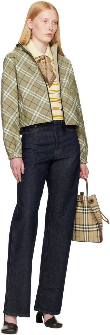 Vetrovka Burberry Burberry Cropped Check Reversible Hoodie Zelené | 8105850, 4
