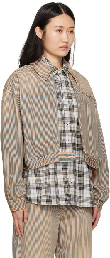 Bunda YMC Burnside Cropped Denim Jacket Béžová | Q5WAH, 1