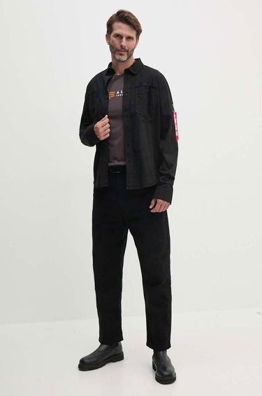 Tričko Alpha Industries T-Shirt Print Hnedá | 118502, 1