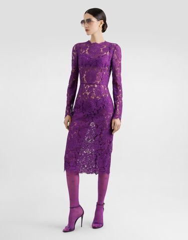 Šaty Dolce & Gabbana Dolce & Gabbana Cordonetto Lace Sheath Dress Fialová | F6M0DTHLM7LF0571, 1