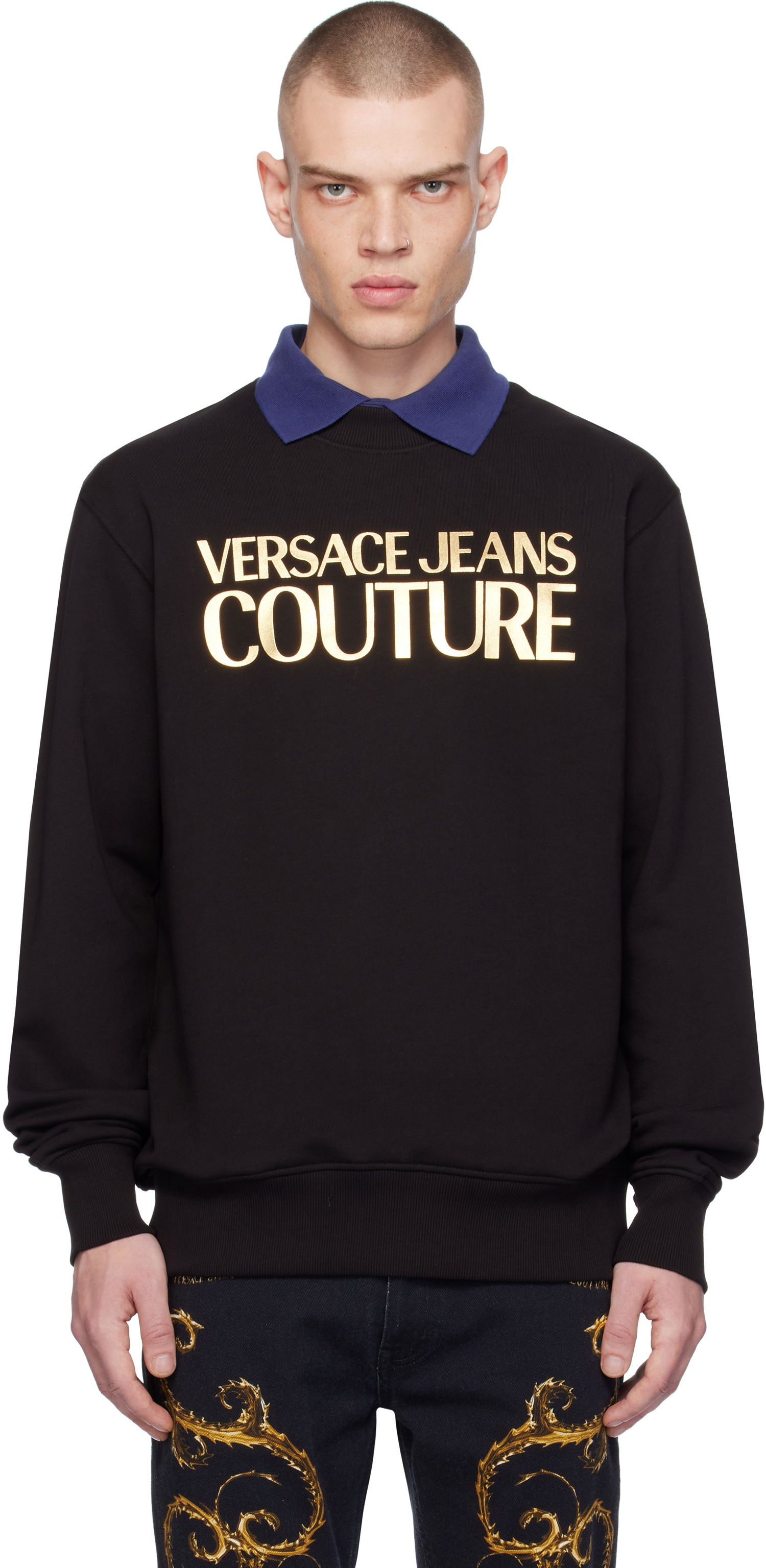 Mikina Versace Couture Logo Sweatshirt Čierna | E77GAIT05_ECF00T, 0