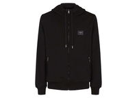 Jersey Zip Up Hoodie Black