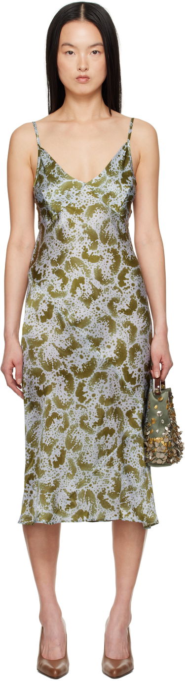 Šaty Dries Van Noten Dries Van Noten Silk Slip Midi Dress Zelené | 251-011000-1163, 0