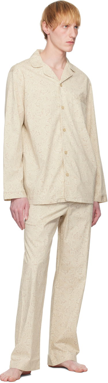 Pyžamo SKIMS SKIMS Cotton Poplin Sleep Pyjama Set Béžová | ST-SET-7326M, 4