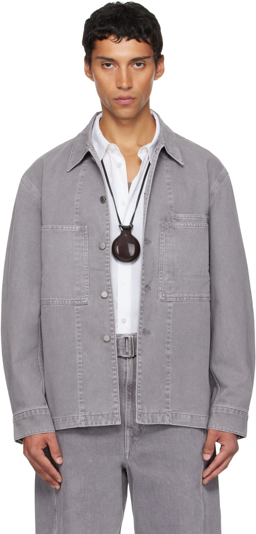 Košeľa LEMAIRE Lemaire Workwear Denim Overshirt Šedá | OV1024 LD1063