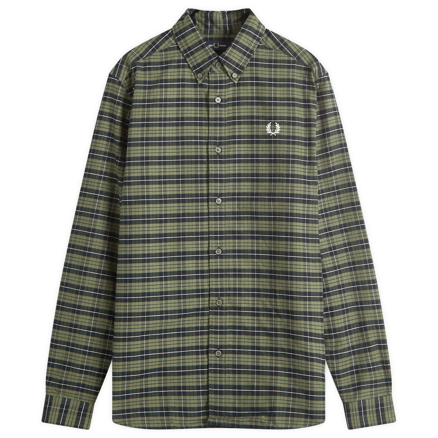 Košeľa Fred Perry Brushed Tartan Oxford Shirt Zelené | M8714-X21, 0