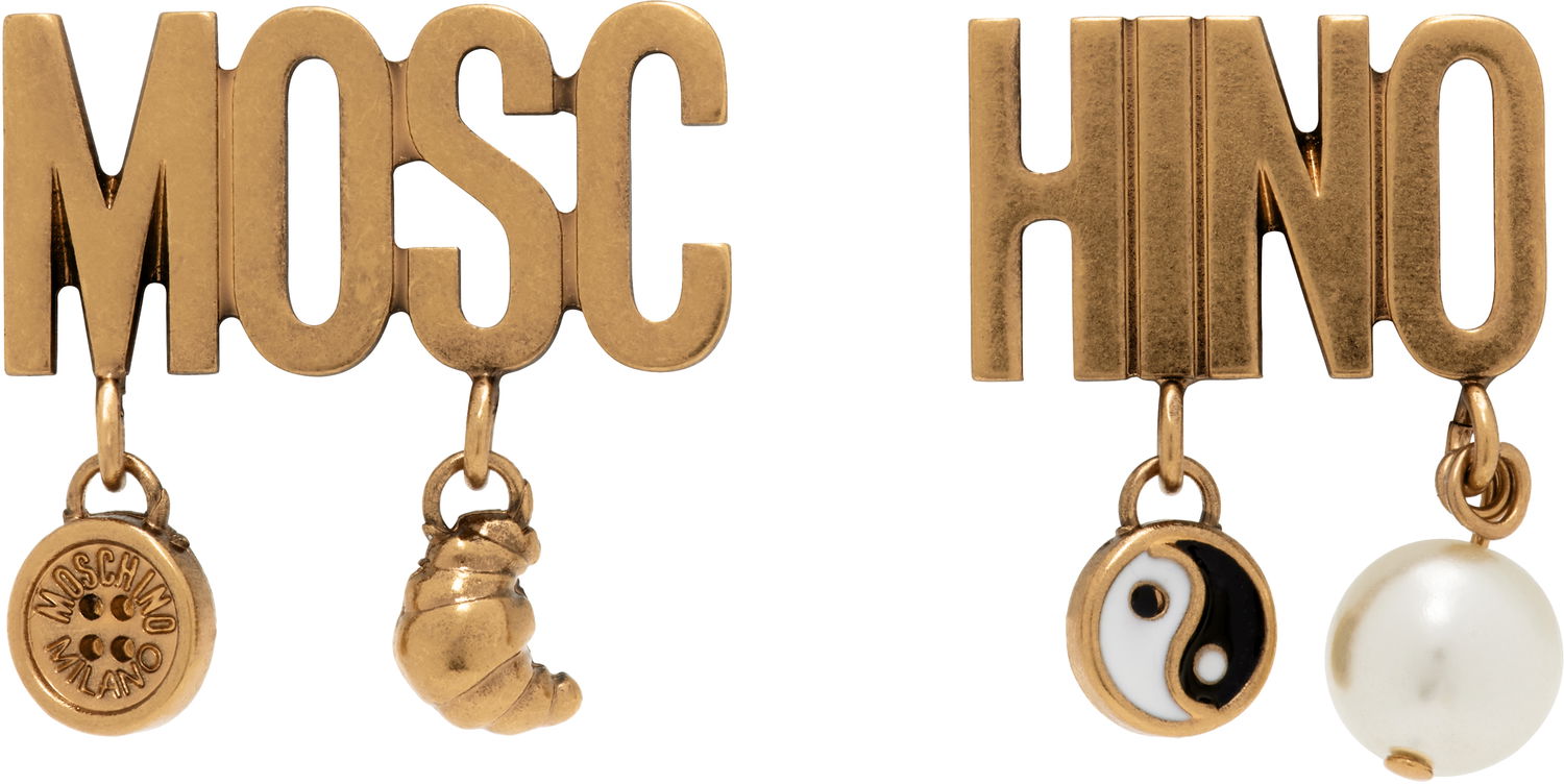 Náušnice Moschino Moschino Lettering Drop Earrings Metalická | 25171A913684081607, 0