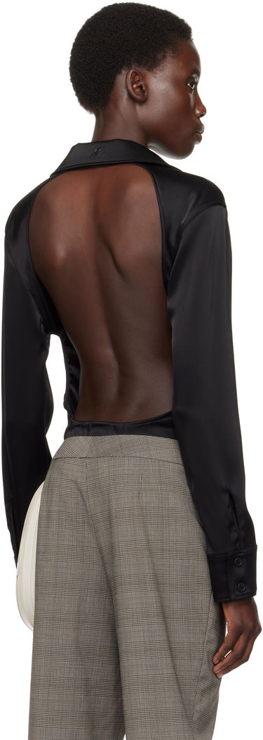 Košeľa Courrèges Courrèges Satin Shirt Čierna | 225CBD123TA0007, 2