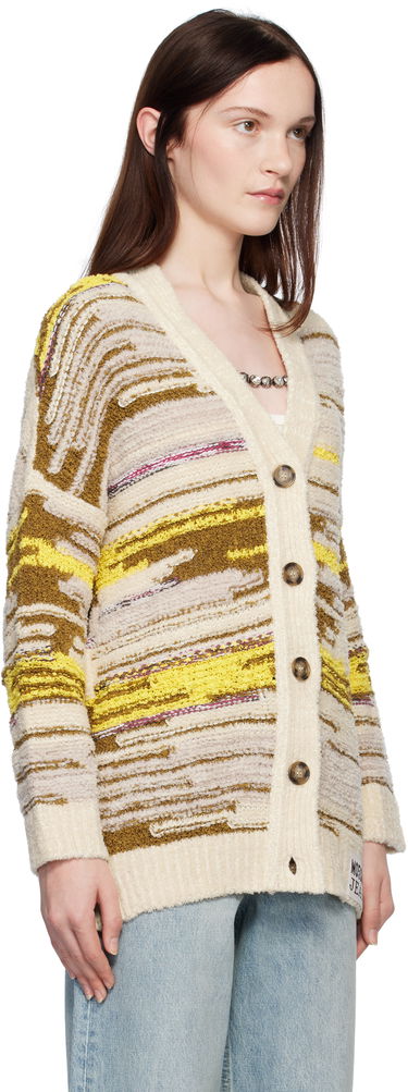 Sveter Moschino Jeans Striped Knit Cardigan Béžová | 251K10681, 1