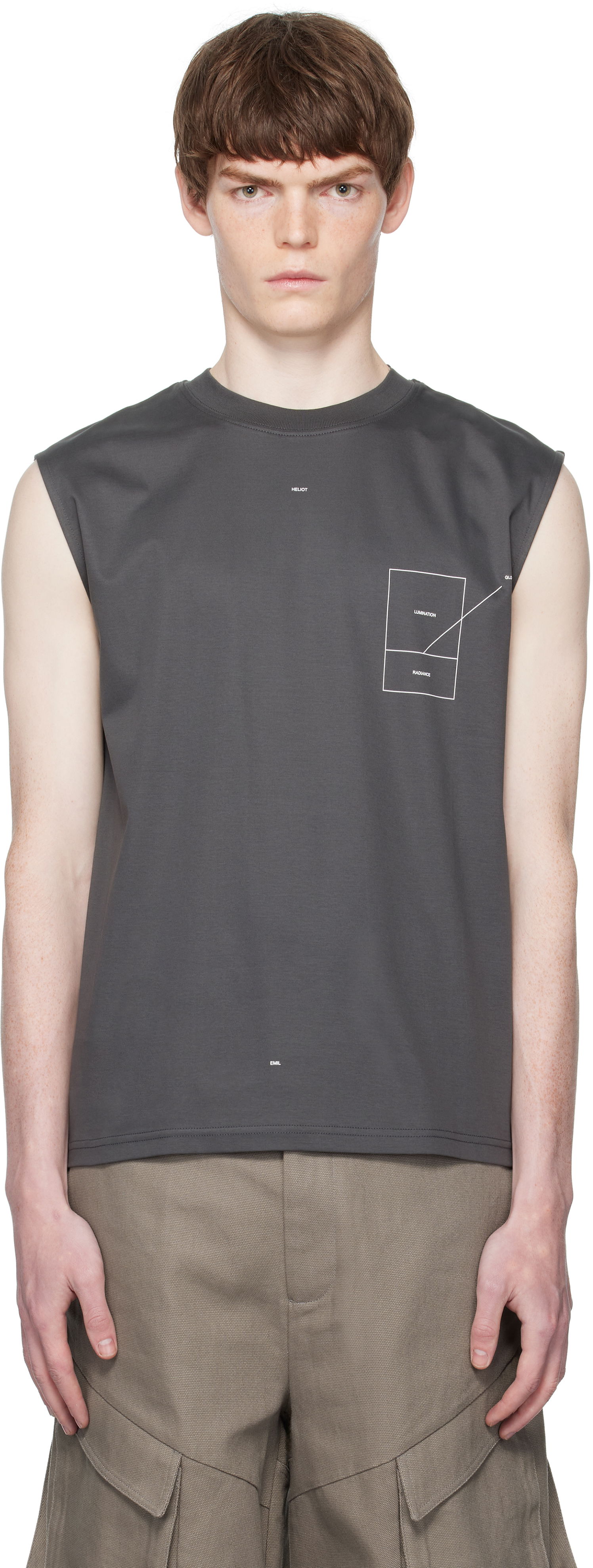 Tielko HELIOT EMIL HELIOT EMIL Retina Tank Top Šedá | PREAW25_M_09_145_DGY05, 0