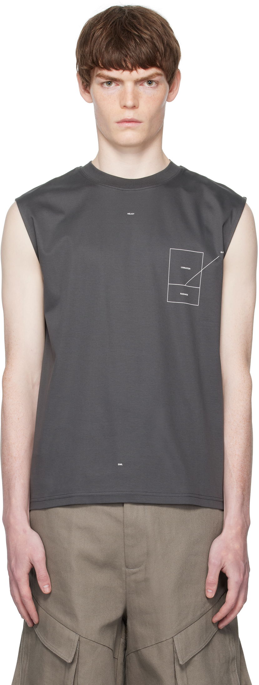 Tielko HELIOT EMIL HELIOT EMIL Retina Tank Top Šedá | PREAW25_M_09_145_DGY05