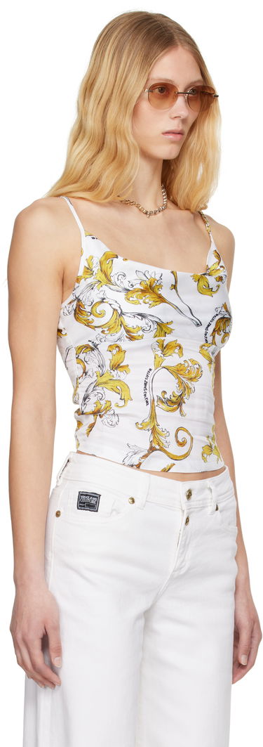 Tielko Versace Versace Jeans Couture Outline Barocco Cowl Neck Camisole Biela | E78HAM236_ENS639, 1