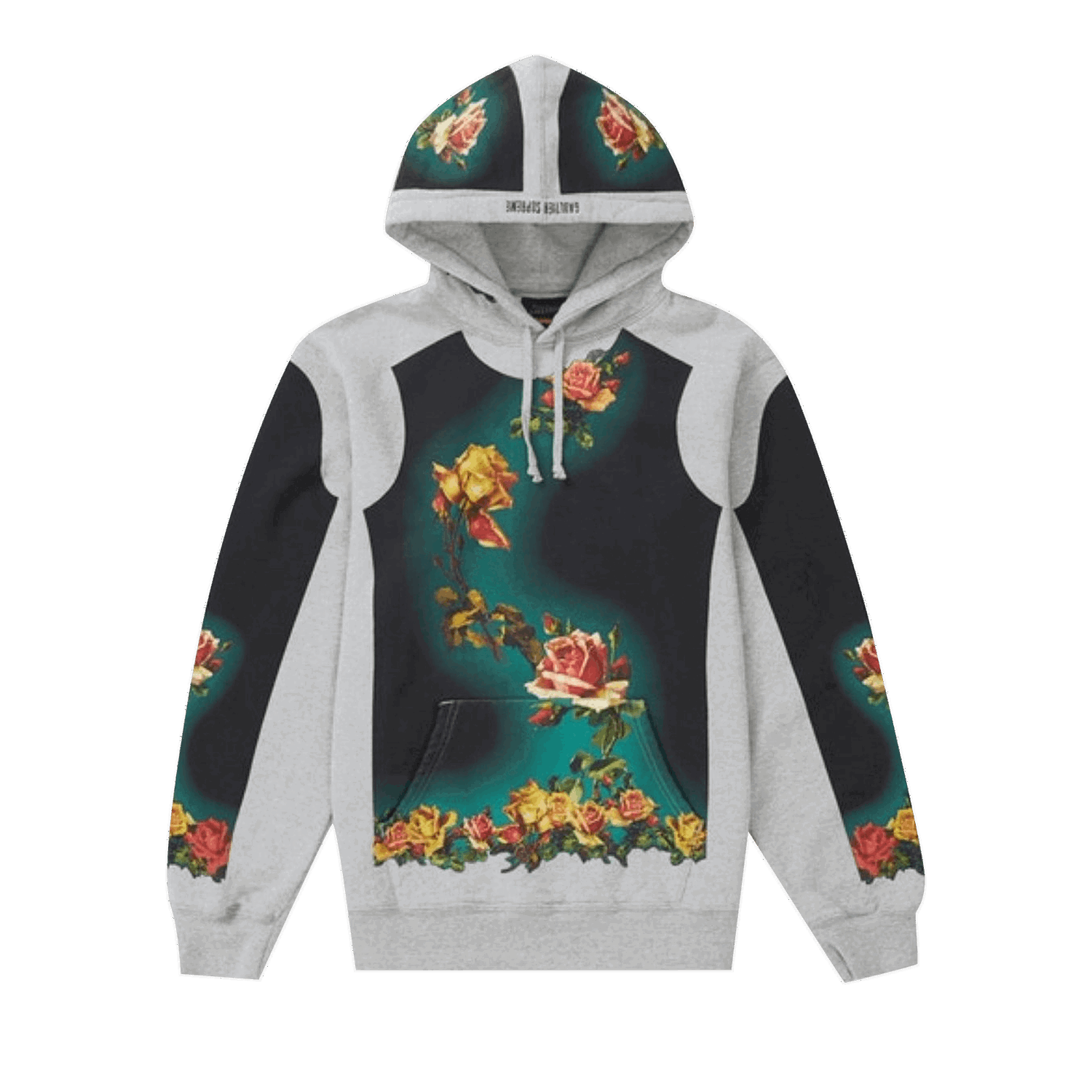 Mikina Supreme Jean Paul Gaultier x Floral Print Hooded Sweatshirt Šedá | SS19SW1 HEATHER GREY, 0