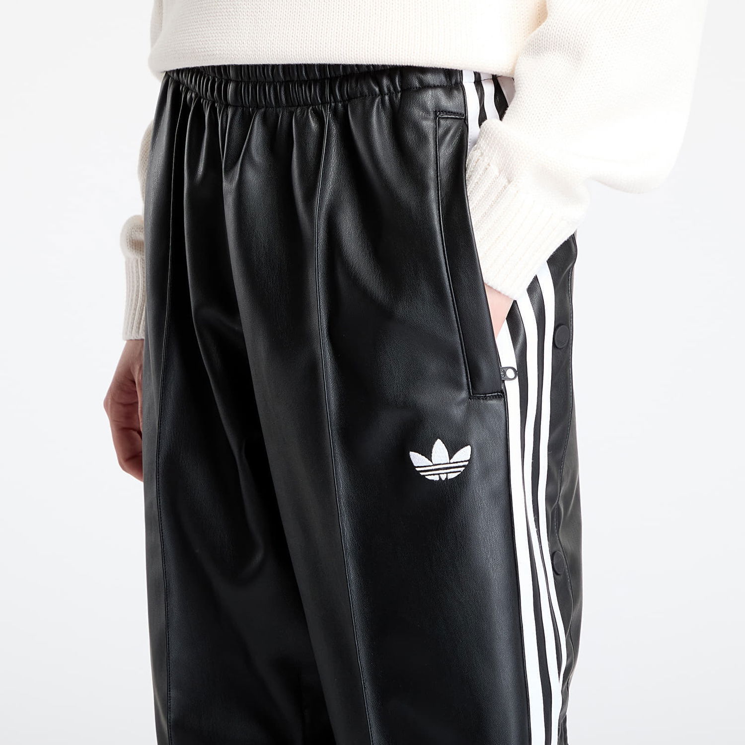 Tepláky adidas Performance Jeremy Scott Faux Leather Wide Pants Čierna | JY2015, 1