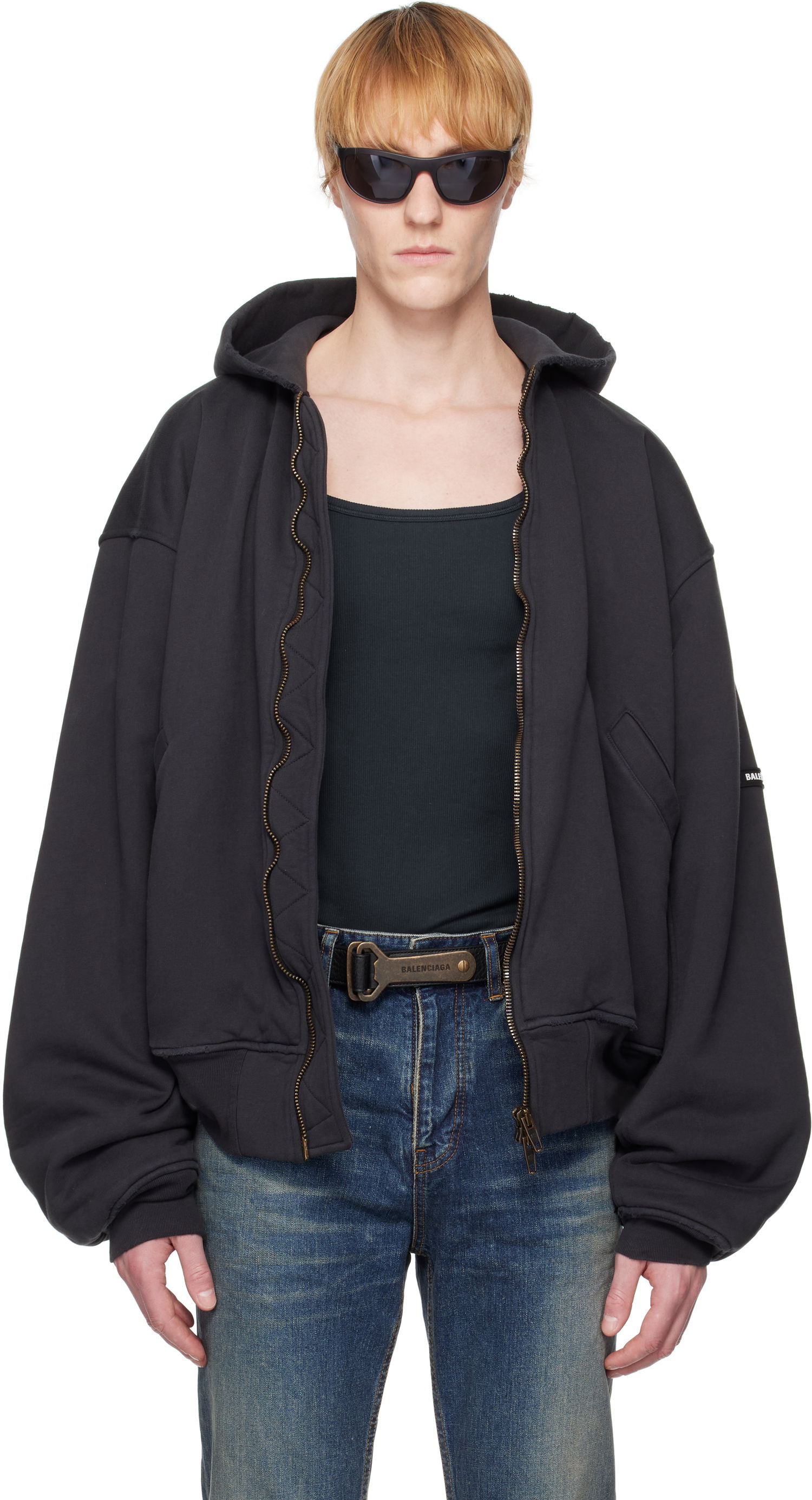 Bomber bunda Balenciaga Balenciaga Hooded Bomber Jacket Čierna | 803303TRVX3, 0