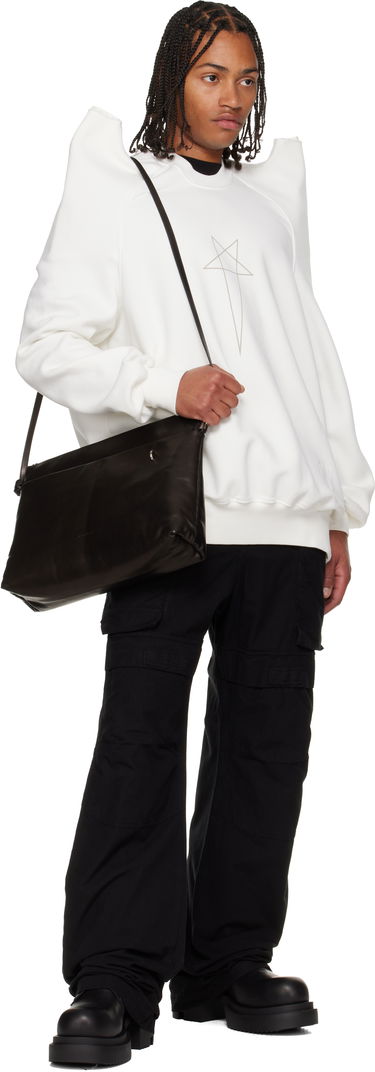 Mikina Rick Owens Concordians Tecsweat Padded Shoulder Sweatshirt Biela | DU02E7272 FEP3, 3