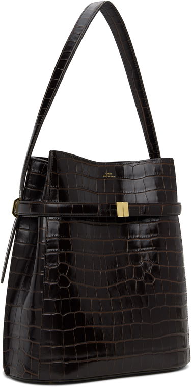 Kabelka TOTEME Totême Belted Croc-Embossed Leather Bucket Bag Čierna | 244-WAL0048-LE0076, 4
