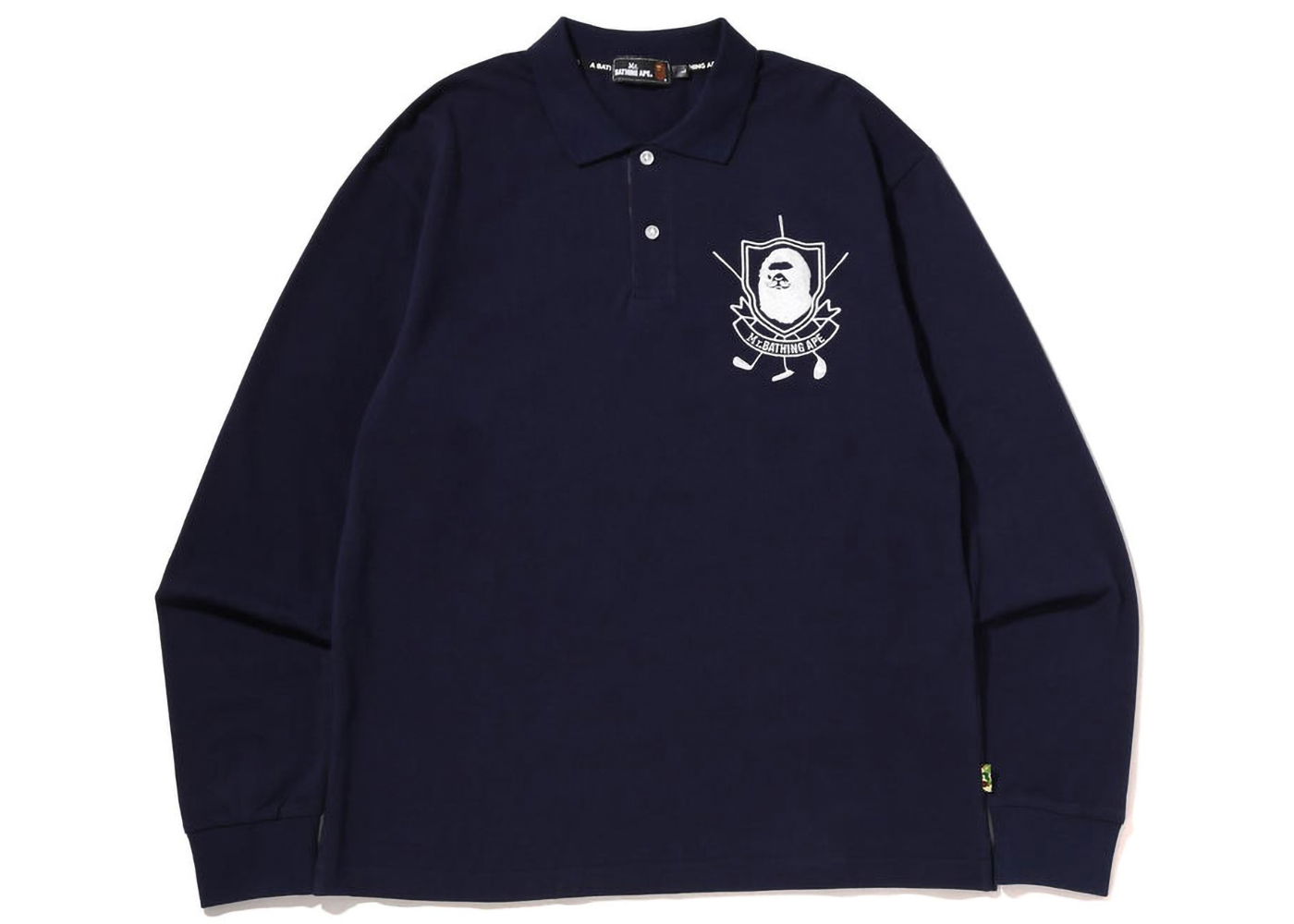 Polo tričko BAPE Mr. Bathing Ape Golf L/S Polo Tee Navy | 7I80-112-001, 0