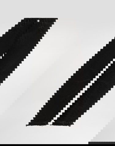 Džínsy Dolce & Gabbana 5-pocket High-waisted Wide-leg Denim Trousers with Frayed Hem and Seam Details 36 Čierna | FTDITDG8OP1S9001, 0