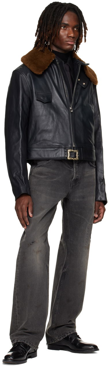 Bunda Enfants Riches Déprimés Enfants Riches Déprimés 'Hotrod' Shearling Collar Jacket Čierna | 030-547, 3