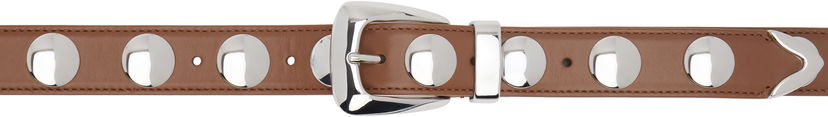 Opasok Khaite KHAITE Benny Studded Leather Belt Hnedá | 10014-930