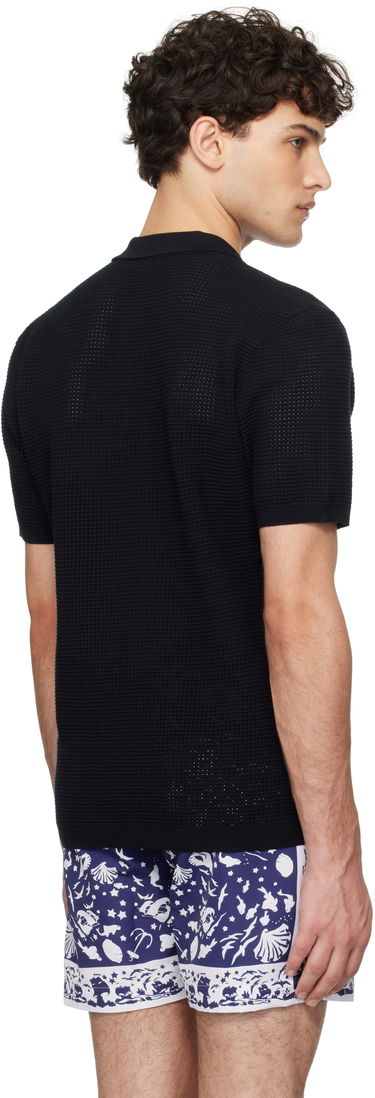 Polo tričko Orlebar Brown Orlebar Brown Roddy Open Knit Polo Čierna | 277989, 2
