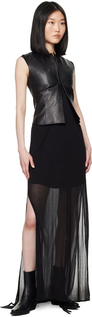 Šaty Ann Demeulemeester Semi-Sheer Maxi Dress Čierna | 2401-W-JDR34-FA432-099, 3
