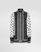 Dolce & Gabbana Silk Twill Shirt With All-over Logo