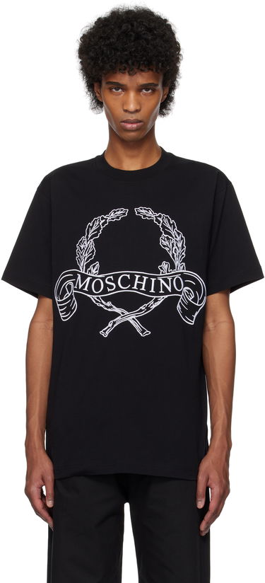 Tričko Moschino Moschino Laurel Crown Embroidered T-Shirt Čierna | 251ZZA072202411555, 0