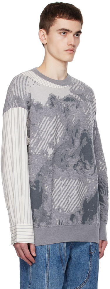Sveter Feng Chen Wang Feng Chen Wang Paneled Sweater Šedá | FUF16KT03G, 1